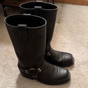 Double H Black Leather Boots